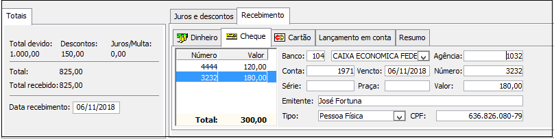 36 Título-Financeiro-Arrecadacao-na-Instituição-Pasta Recebimento-Cheque