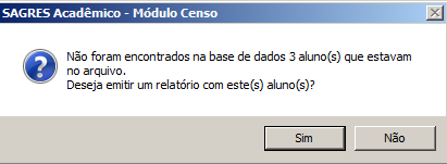 Tela de Parametrização - Alunos e Docentes - Financiamento estudantil - Alunos da importação não encontrados