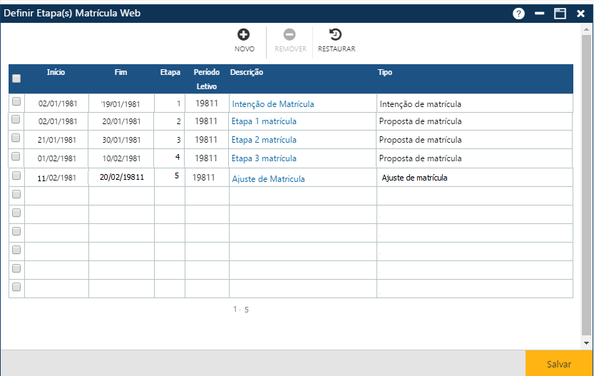AW-Interface-Definir-Etapa-MatrículaWeb -Tela Inicial