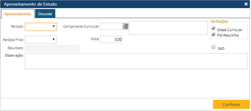 AW-Interface-Notas-Aproveitamento de Estudos - Inclusão Aproveitamento