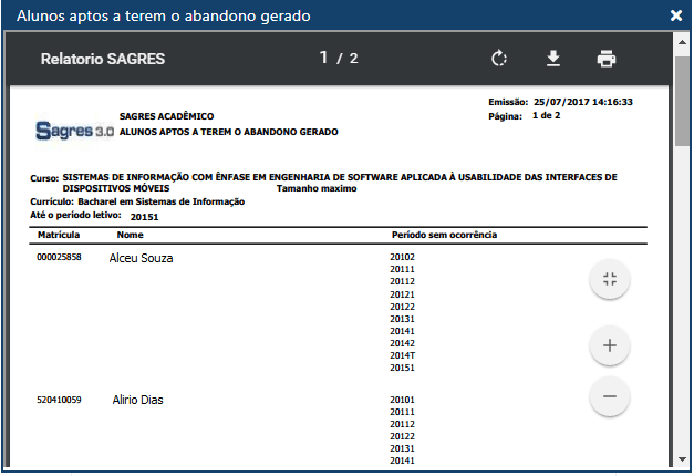 AW-Interface-Registro-Escolar-Registro-Abandono- Relatório Alunos Aptos