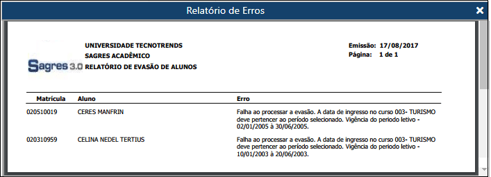 AW-Interface-Registro-Escolar-Registro-Evasao - Relatorio-Erros