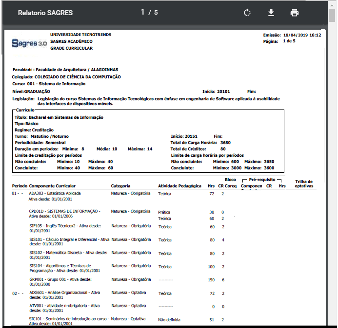 AW-Interface-Relatorio-Currículo-GradeCurricular - Exemplo