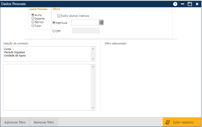 AW-Interface-Relatorio-DadosPessoais - Tela Inicial