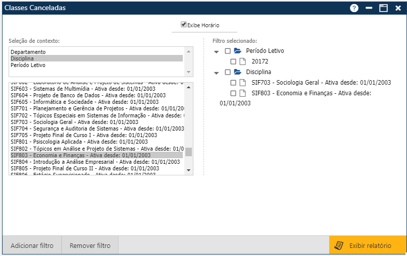 AW-Relatorio-Planejamento-Classes-Canceladas - Tela Inicial
