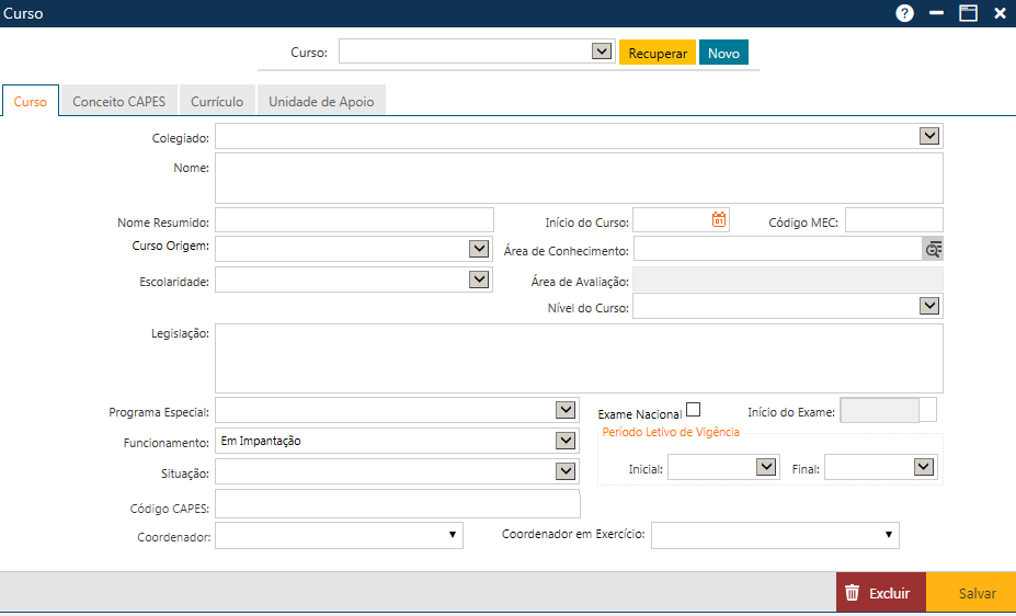 AW-Secretário-Cadastro-Curso-Pasta Curso - Inclusão