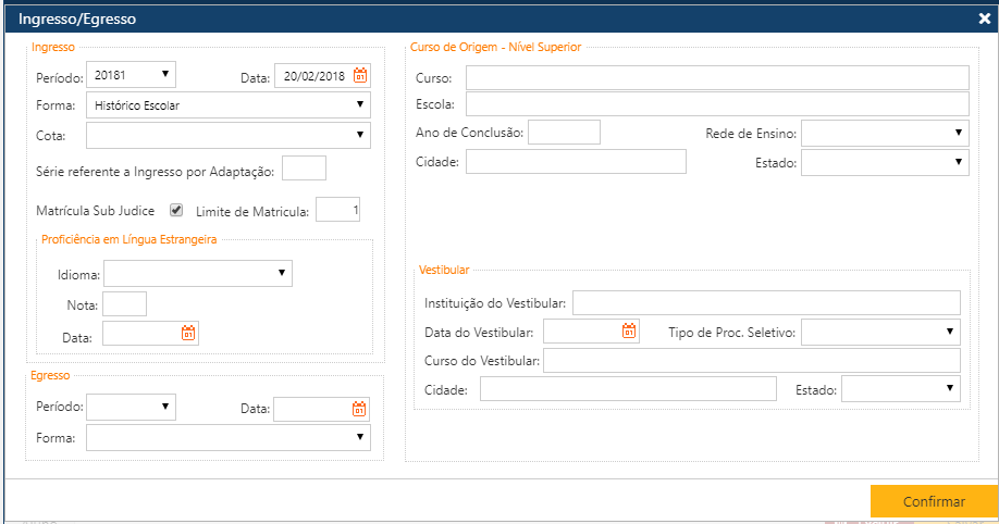 AW-Secretário-CadastroAluno - Pasta Curso Subpasta Ingresso-Egresso-Incluindo um ingresso
