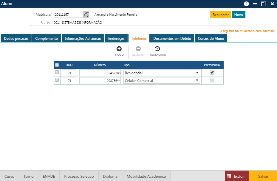 AW-Secretário-CadastroAluno - Pasta Telefones