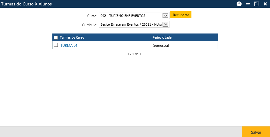 AW-Secretário-Planejamento-Turmas do Curso X Alunos -Lista de Turmas do Curso