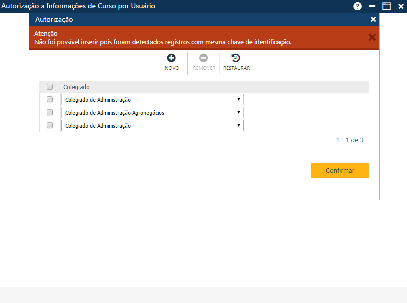 AW-Secretário-Tabela-Atorização-Informações de Curso por Usuário-ERRO