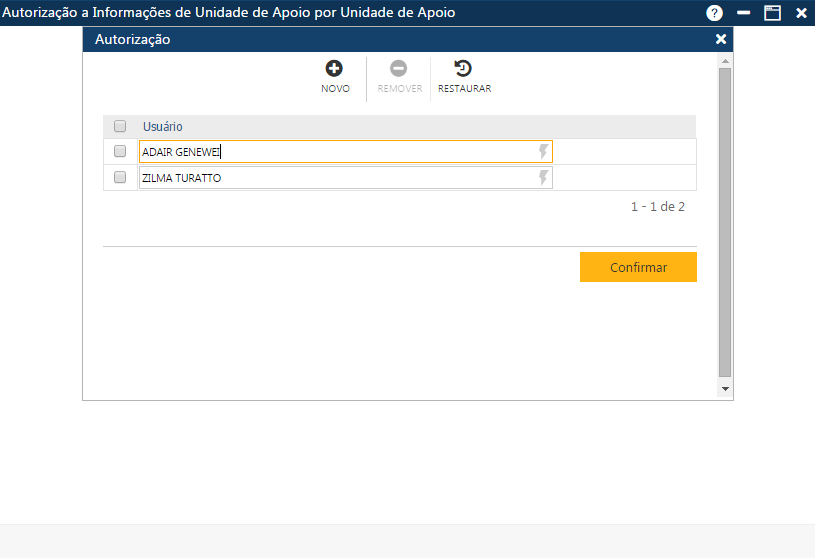 AW-Secretário-Tabela-Autorização-Informações de Unidade de Apoio-por Unid Ap-com usuários