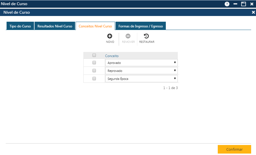 AW-Secretário-Tabela-Currículo-Nível de Curso-Pasta Conceitos Nivel de Curso