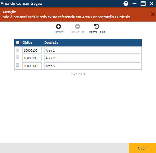 AW-Secretário-Tabela-Currículo-Área de Concentração-Mensagem de erro