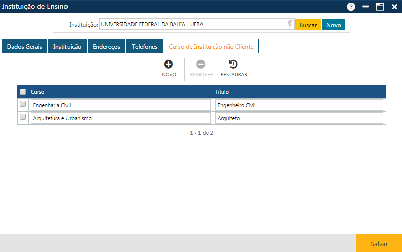 AW-Secretário-Tabela-Institucionais-Instituição de Ensino-Pasta Curso de Instituição não Cliente