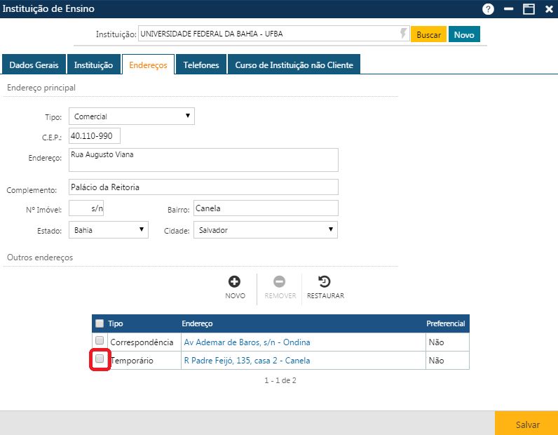 AW-Secretário-Tabela-Institucionais-Instituição de Ensino-Pasta Endereços-Exc