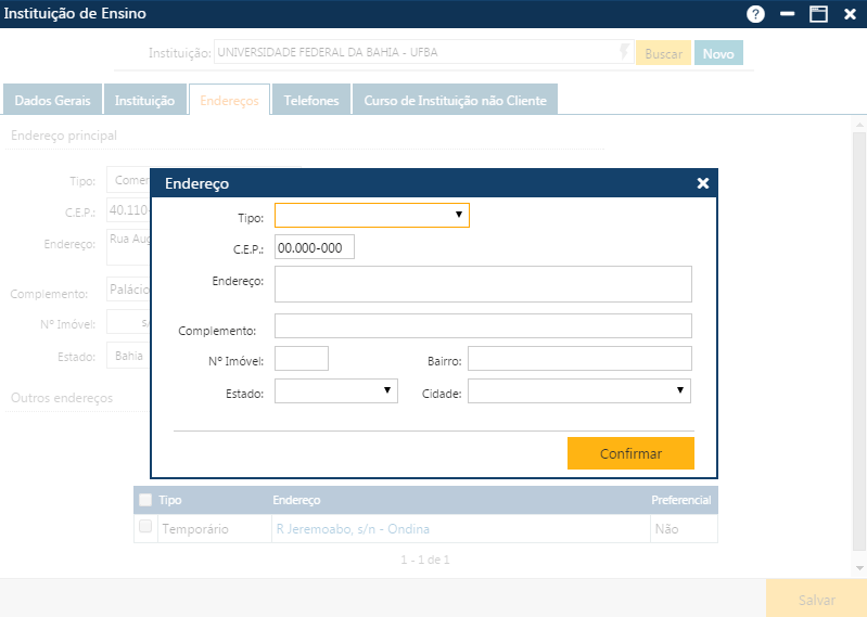 AW-Secretário-Tabela-Institucionais-Instituição de Ensino-Pasta Endereços-Inc