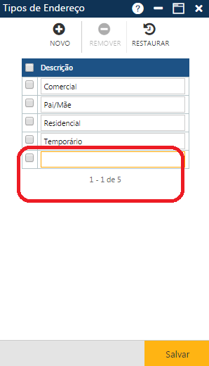 AW-Secretário-Tabela-Outros-Tipo de Endereço-Preparando uma inclusão