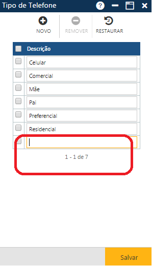 AW-Secretário-Tabela-Outros-Tipo de Telefone-Preparando uma inclusão