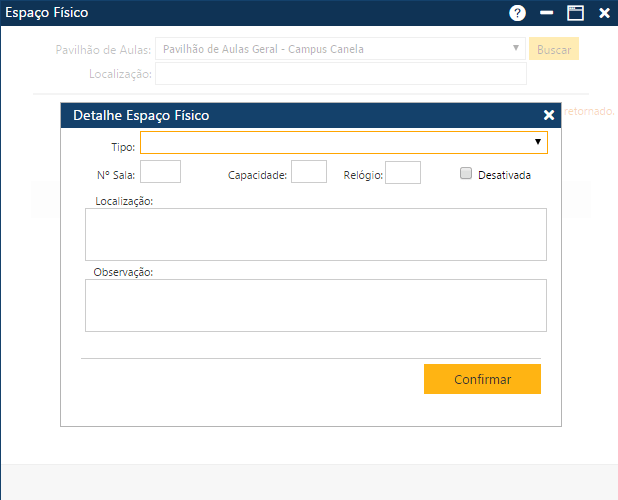 AW-Secretário-Tabela-Planejamento-Espaço Físico-Preparando a inclusão de uma sala no Pavi selecionado