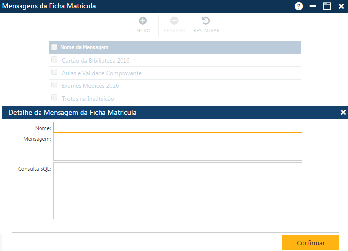 AW-Secretário-Tabela-Planejamento-Mensgens da Ficha de Matrícula-Preparando uma Inclusão