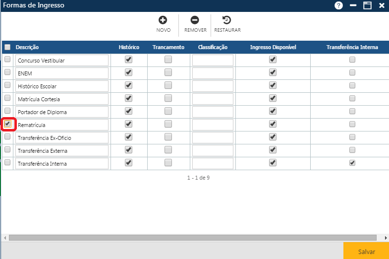AW-Secretário-Tabela-Registro Escolar-Formas de Ingresso-Preparando uma exclusão
