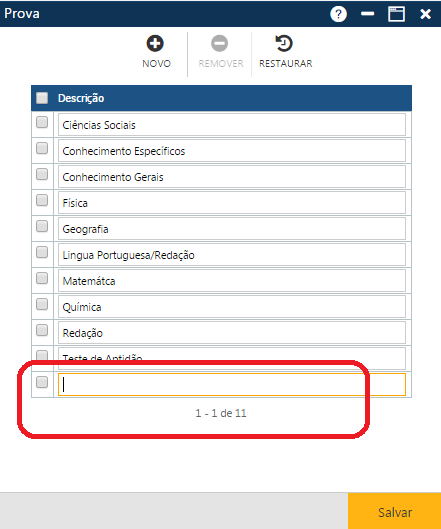 AW-Secretário-Tabela-Registro Escolar-Prova-Preparando uma inclusão