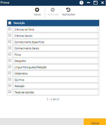 AW-Secretário-Tabela-Registro Escolar-Prova