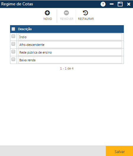 AW-Secretário-Tabela-Registro Escolar-Regime de Cotas