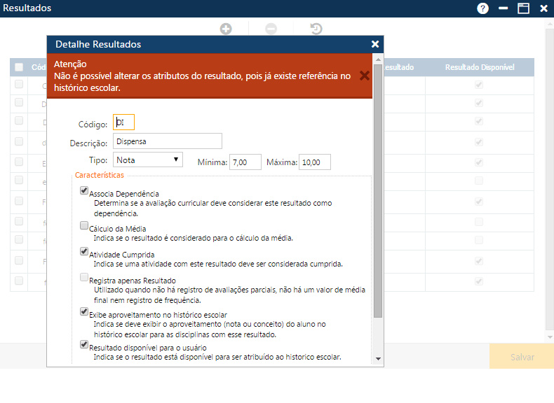 AW-Secretário-Tabela-Registro Escolar-Resultados-ERRO