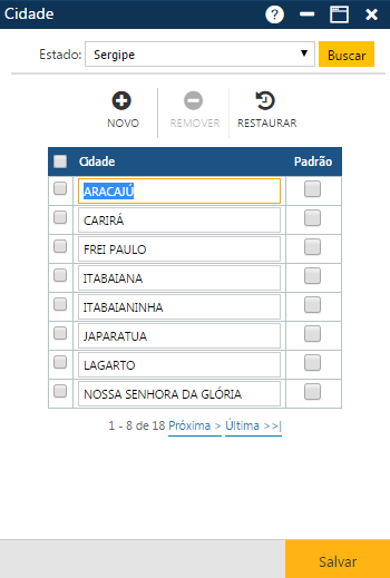 Acadêmico WEB-Secretário-Tabela-Outros-Cidades- Cidades do Estado selecionado