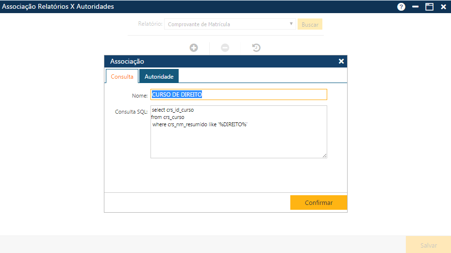 Acadêmico WEB-Secretário-Tabela-Outros-Relatórios x Autoridades - Pasta Consulta