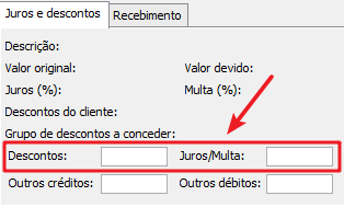 ArrecadacaonaEmpresaCobradora-Interface-PastaJuroseDescontos