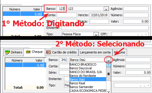 ArrecadacaonaEmpresaCobradora-Interface-PastaRecebimento-Cheque-2metodos-1