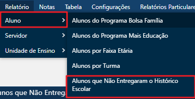 CW-Relatório-Alunos-Alunos que não Entregaram o Histórico Escolar