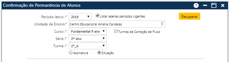 CW-Relatório-Alunos-Confirmação de Permanência de Alunos-Tela_Inicial-Dados_Informados