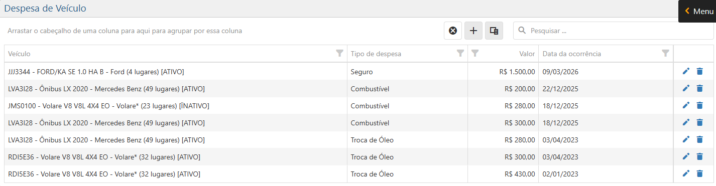 Cadastro-de-Despesa-de-Veiculo-Interface-Inicial