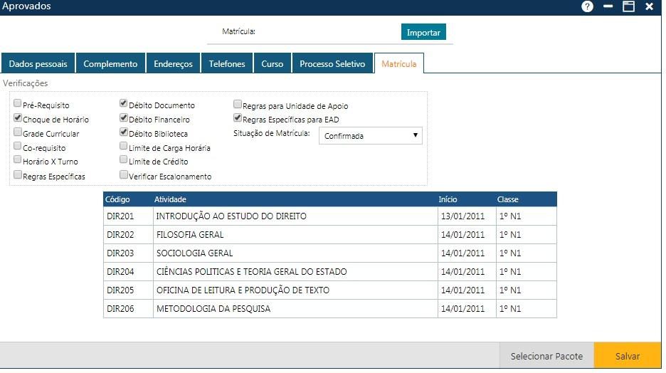 Casos de Teste_ Tela Aprovados_Processo_Matrícula_Pacote