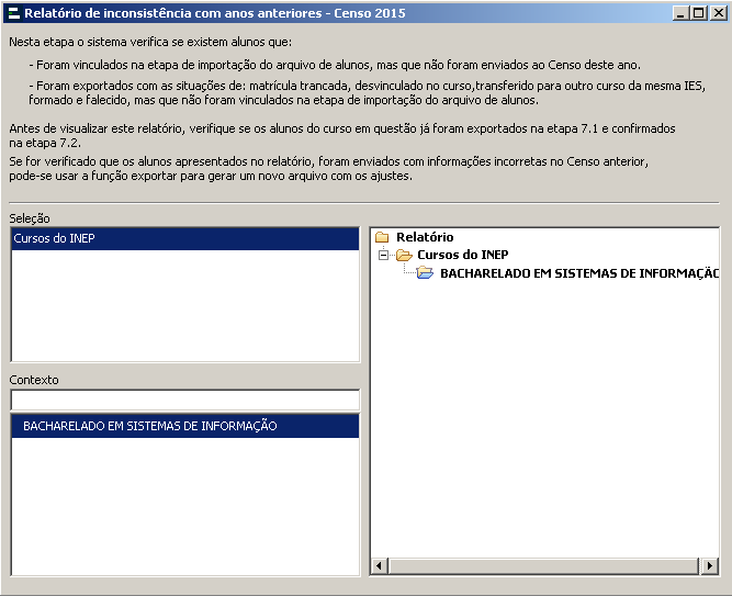 Relatório de inconsistências - Interface