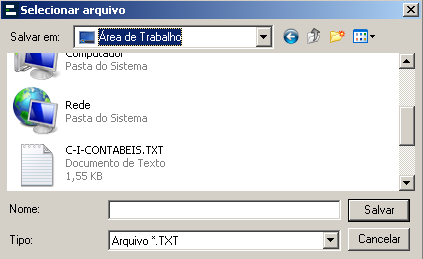 Relatório de inconsistências - Salvando arquivo exportação