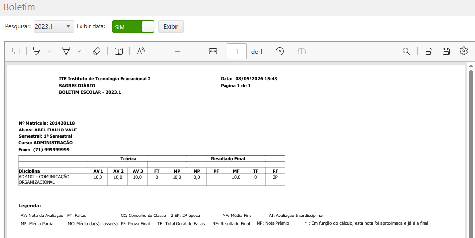 DW-Consulta-Boletim-interface-inicial-selecao-de-aluno-ensino-superior-perfil-aluno-relatorio-gerado