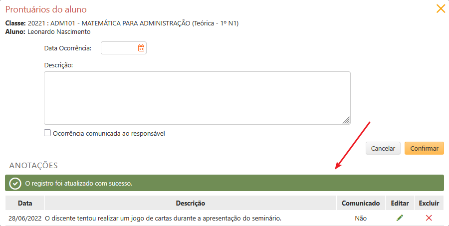 DW-Prontuario-do-aluno-ensino-superior-prontuario-cadastrado-com-sucesso