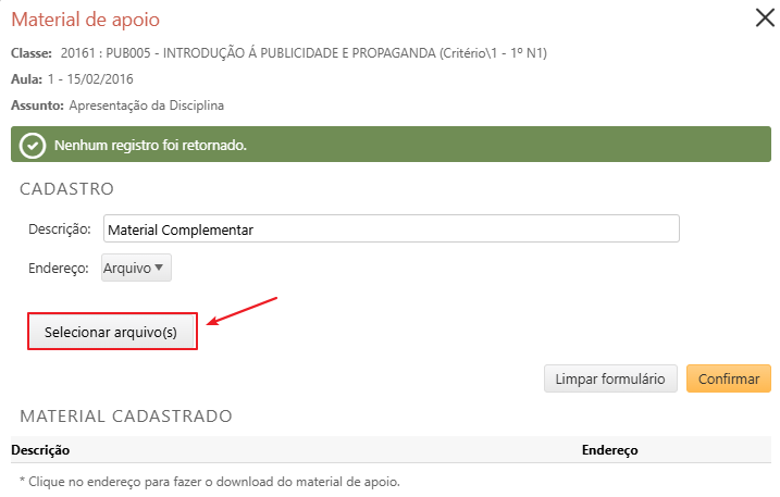 DW-acompanhamento-aulas-material-de-apoio-tela-inicial-campo-selecionar-arquivo