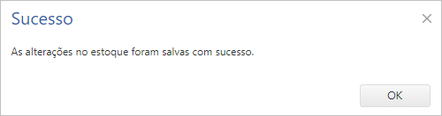 Interface Estoque Inicial - Alterar Quantidade de Item - Alterações Salvas com Sucesso
