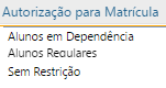 Figura - Tabela de Autorização para Matrícula