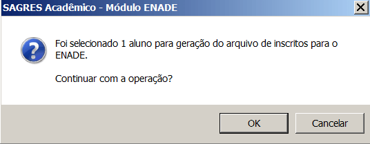 Foi selecionado só um aluno vai gerar o arquivo