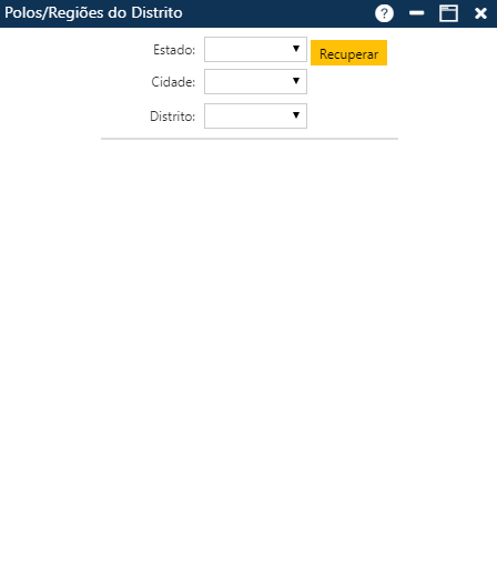 Tabela - Polo/Regiões do Distrito - Tela Inicial