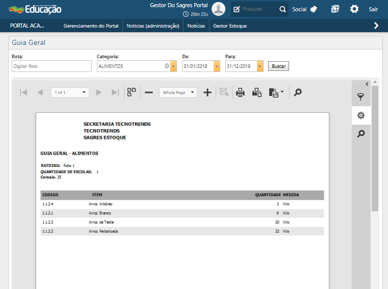 Guia Geral - Relatório