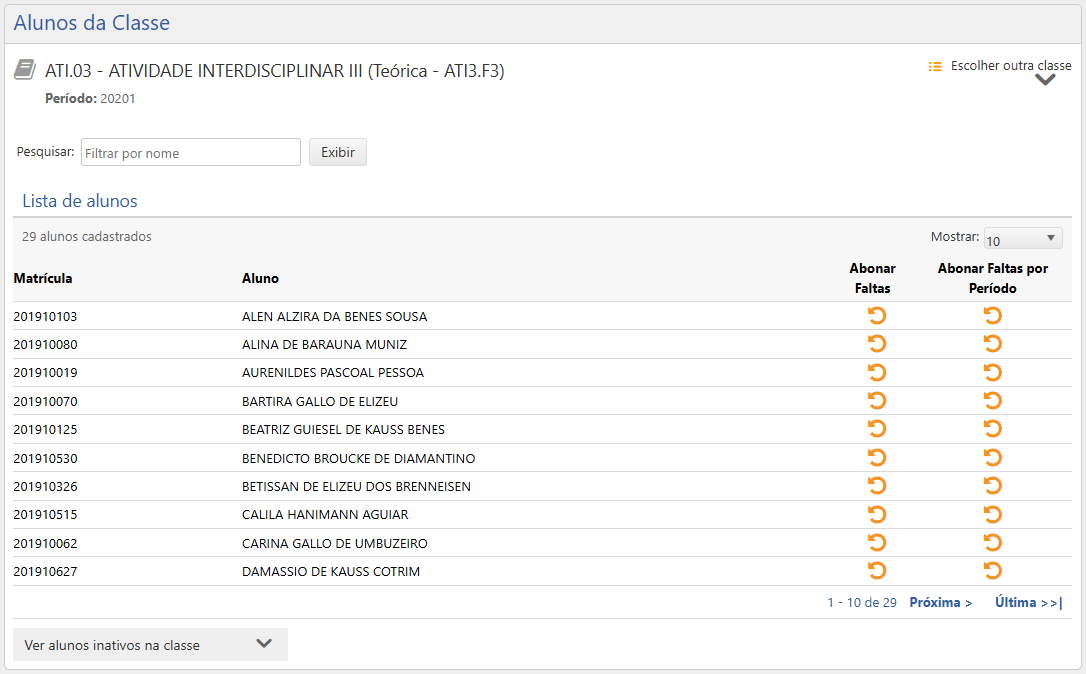Interface-Alunos-da-Classe