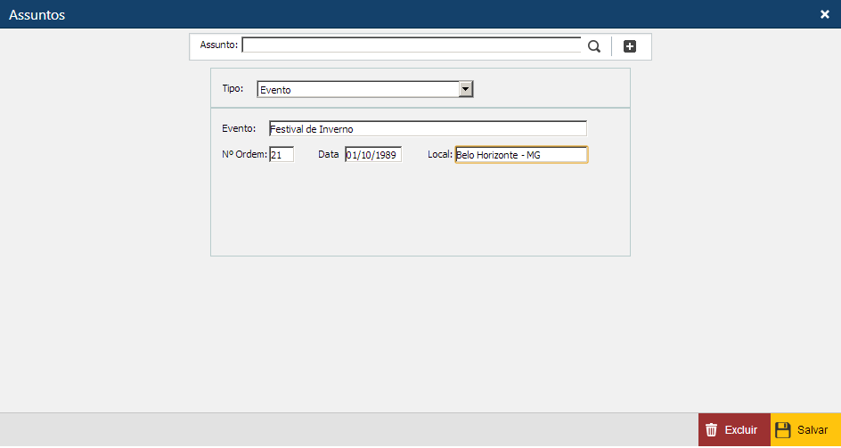 Interface-Assunto-Evento