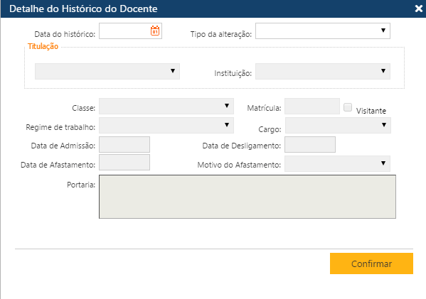 Interface Cadastro-Docentes-Pasta Histórico-DETALHE